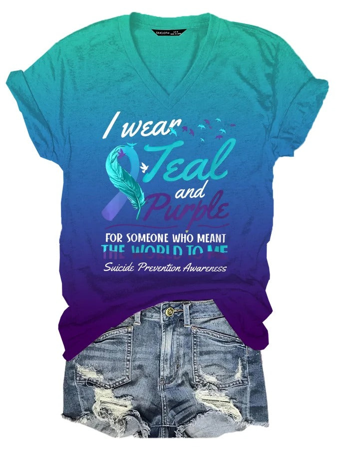 Womens Suicide Prevention Awareness Casual T-Shirt