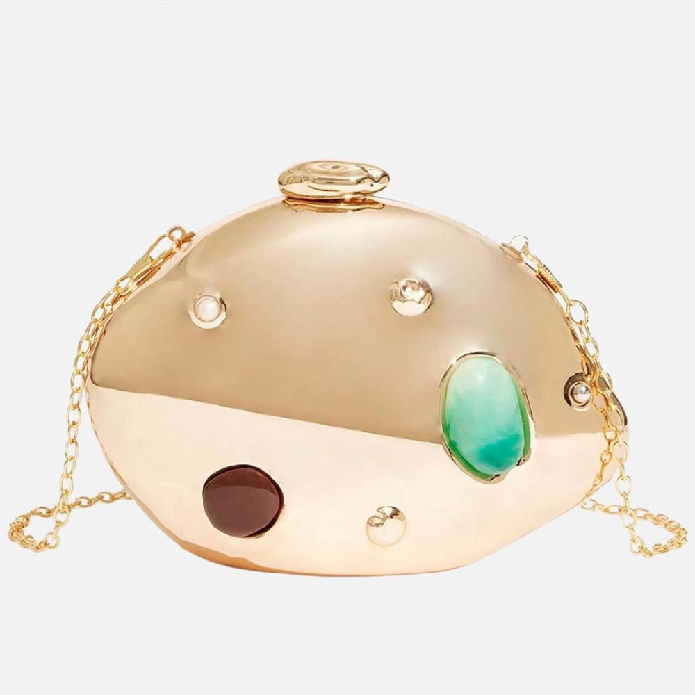 Metallic Gem Irregular Evening Bag