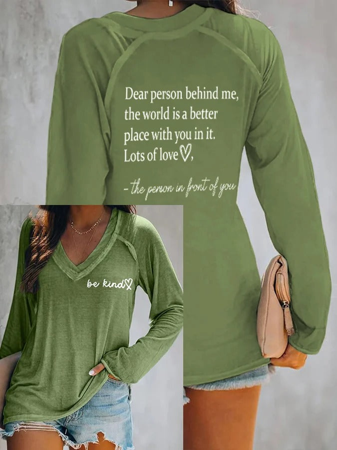 Women's Be Kind The World Is A Better Place With You In It Print Casual T-Shirt