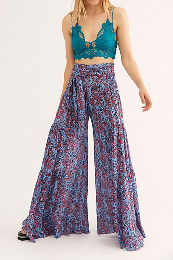 Pantalon évasé taille haute Pantalon ample
