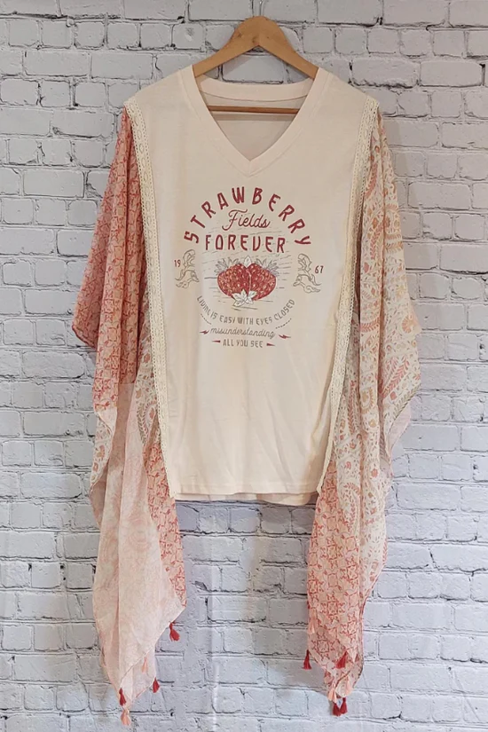 strawberry fields rock V-neck Mix & Match Tee