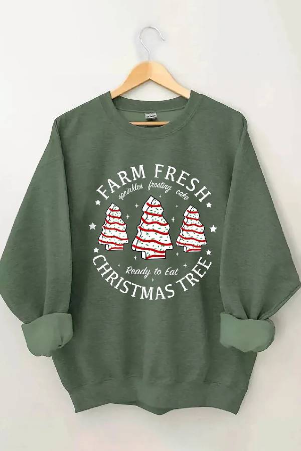 Farm Fresh Christmas Tree Cakes Sweatshirt