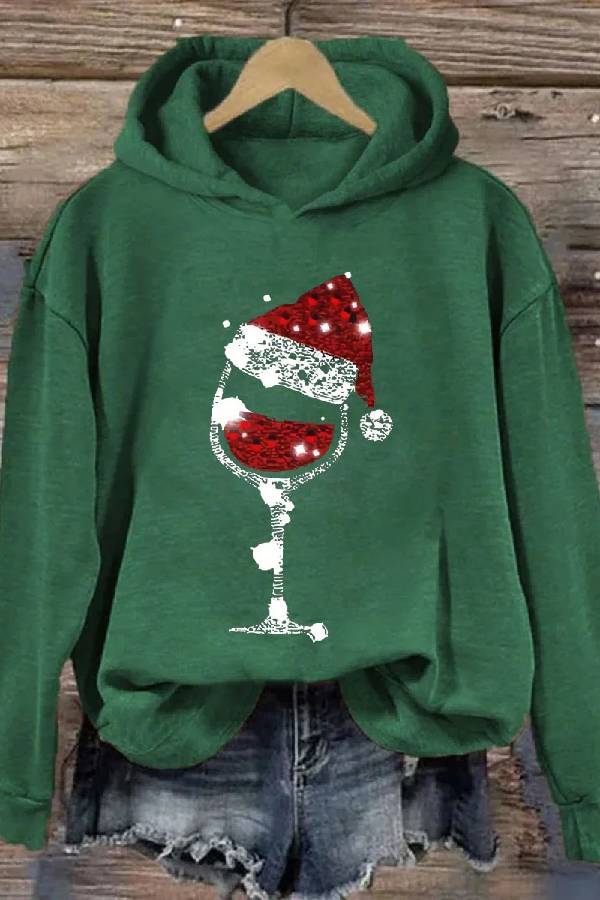 Christmas Wine Glasses Hoodie