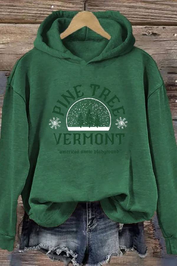 Pine Tree Vermont Christmas Hoodie