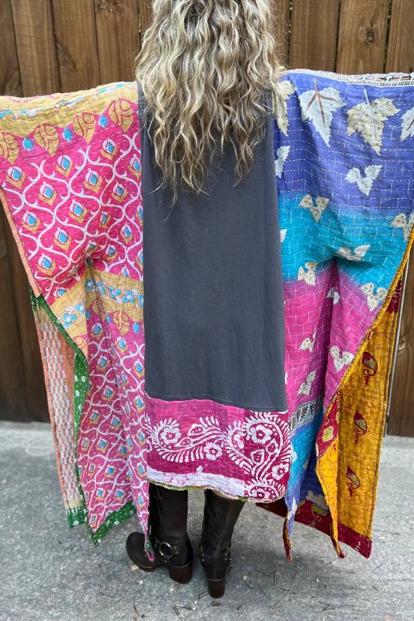KANTHA WING UPCYCLED DRESS