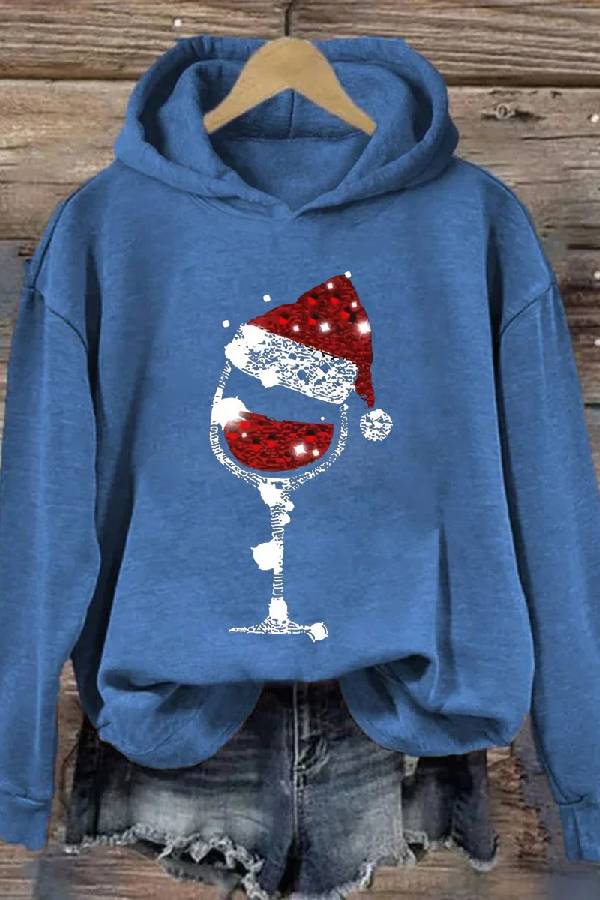 Christmas Wine Glasses Hoodie