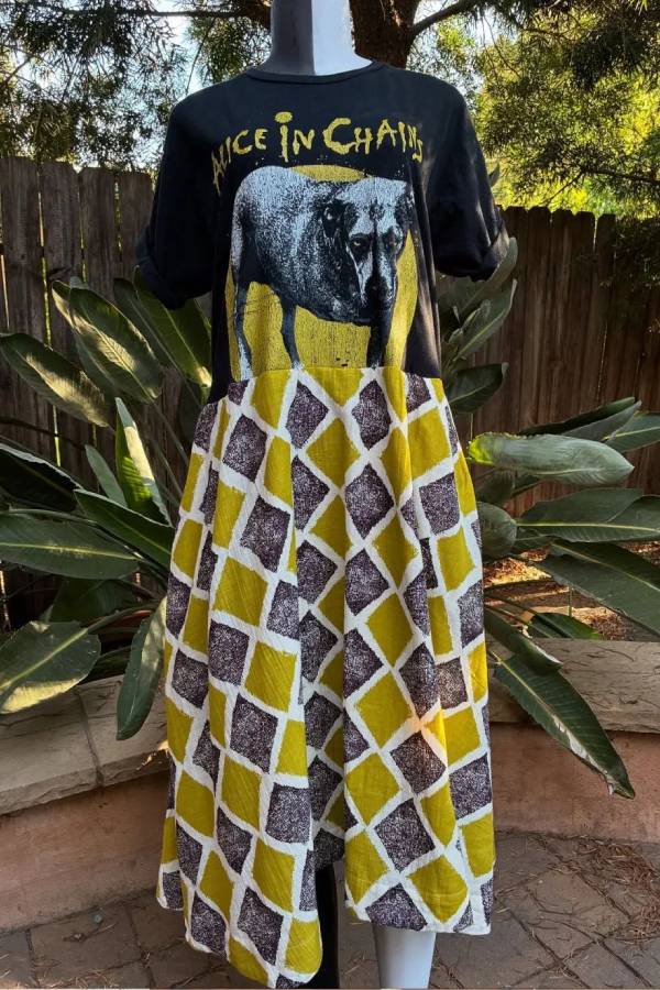 Alice In Chains Grunge Band Patchwork Dress