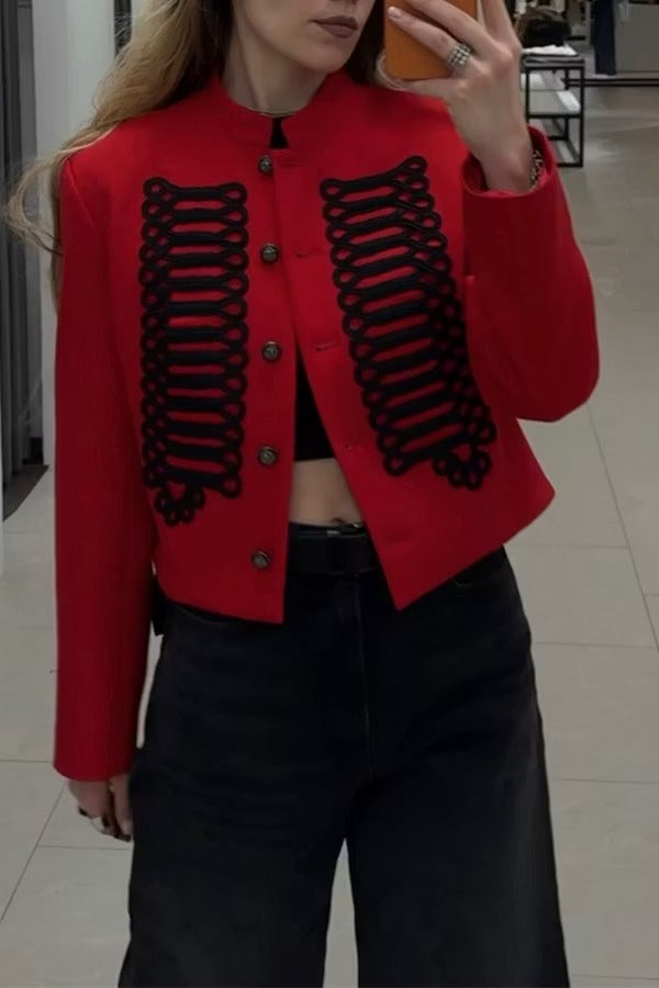 Aura Regal Military Corded Crop Jacket
