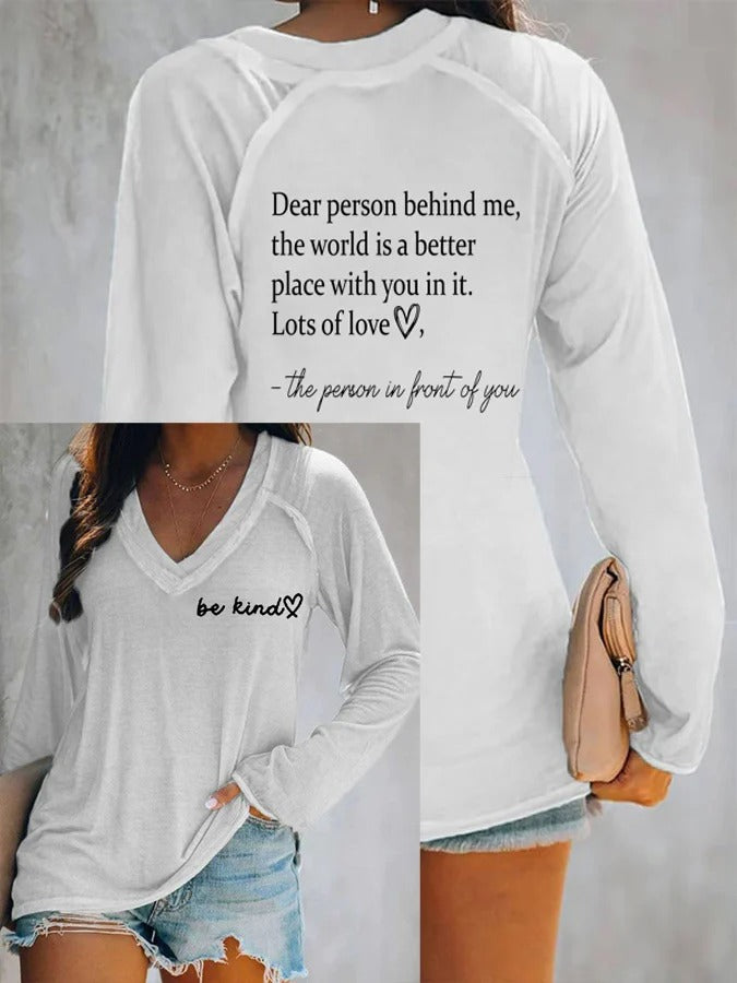 Women's Be Kind The World Is A Better Place With You In It Print Casual T-Shirt