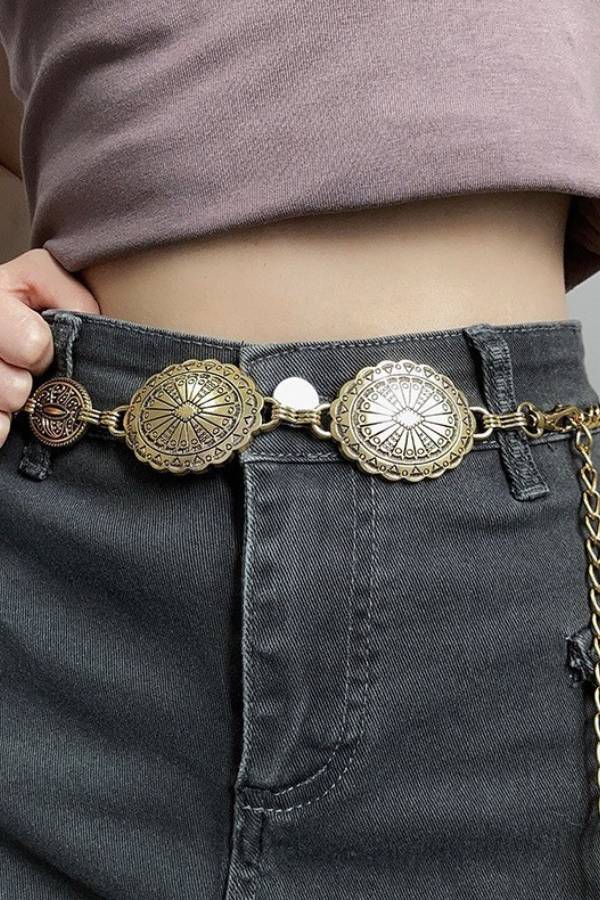 Bohemian Vintage Carved Metal Waist Chain Collection