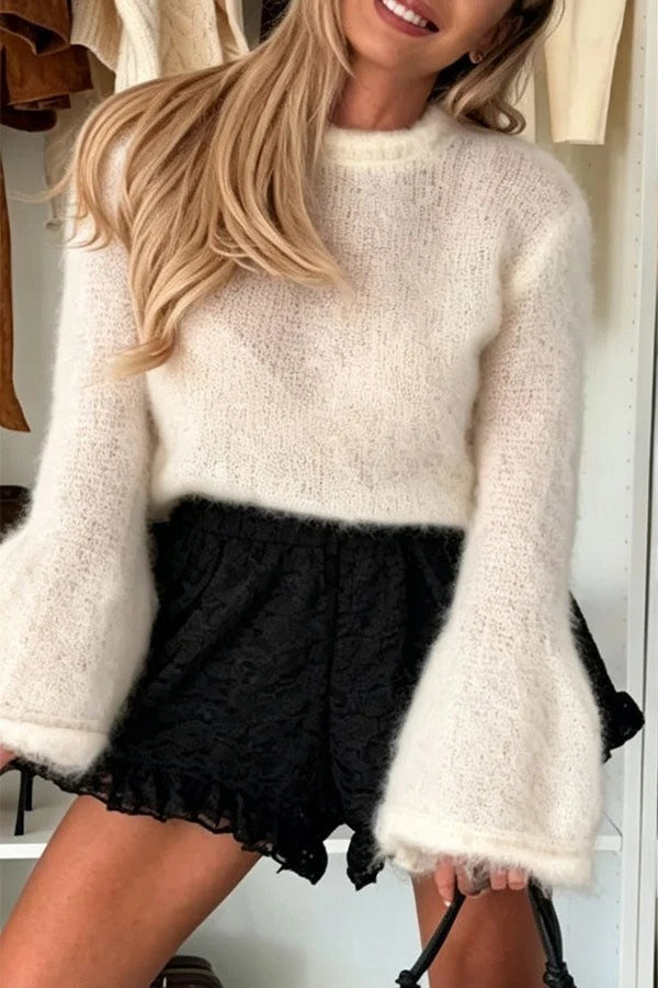 Elena Flared-Sleeve Mohair Sweater