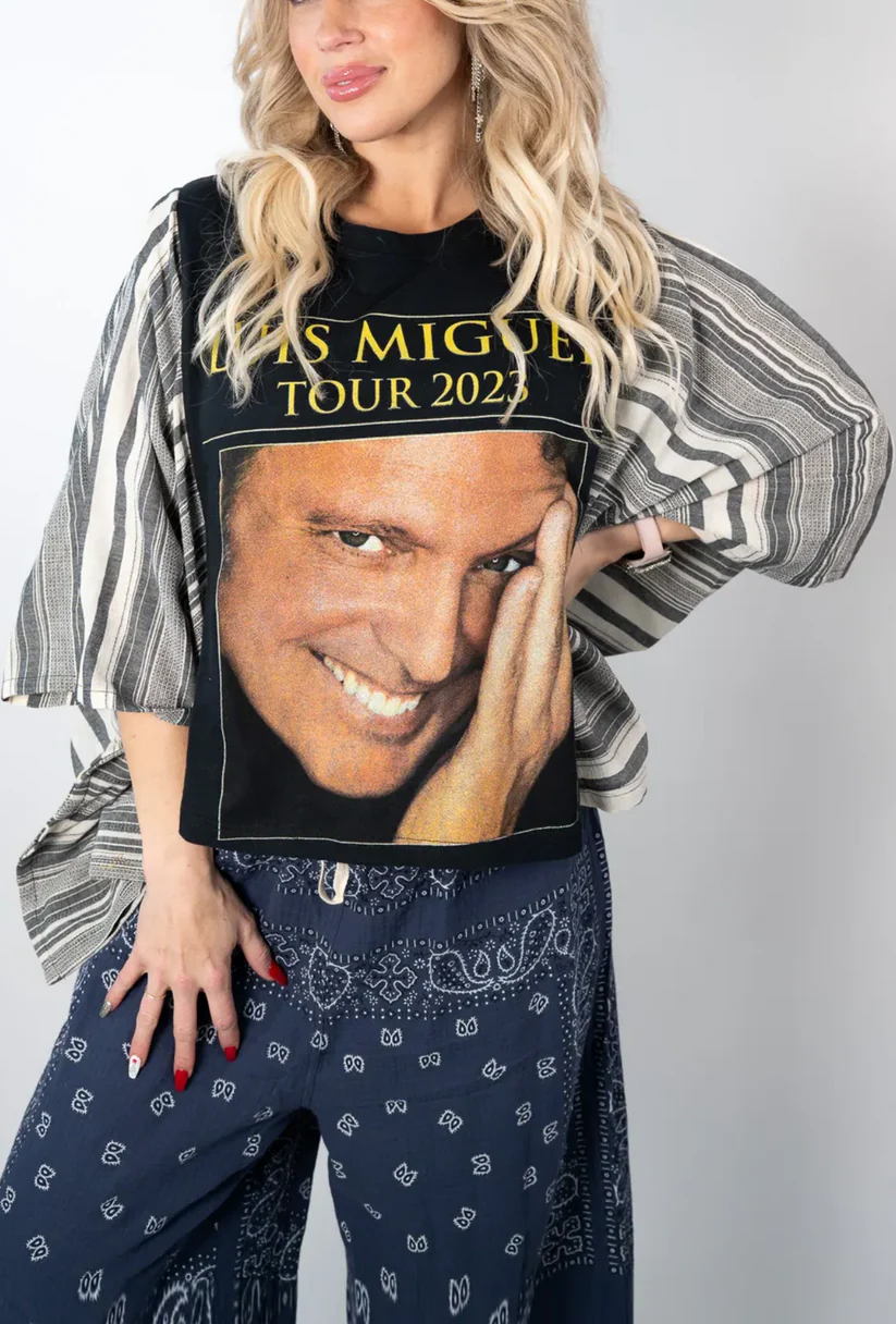 Louis Miguel Print Bat-Sleeve T-Shirt