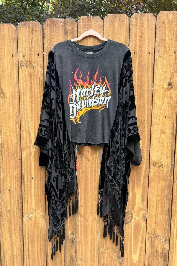 Harley-Davidson Velvet Fringe Cape Tee