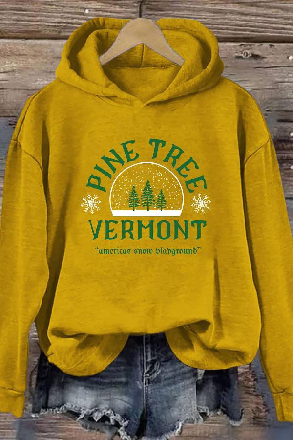 Pine Tree Vermont Christmas Hoodie