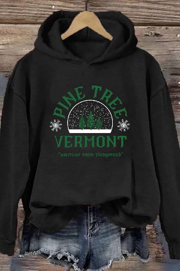 Pine Tree Vermont Christmas Hoodie