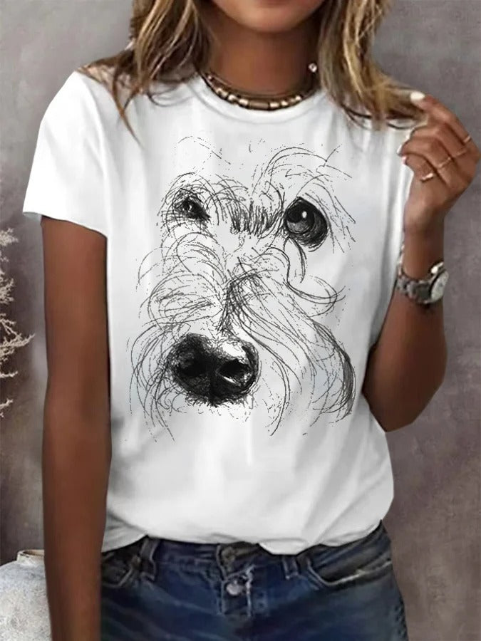 Women's Animal Print Casual Round Neck T-Shirt