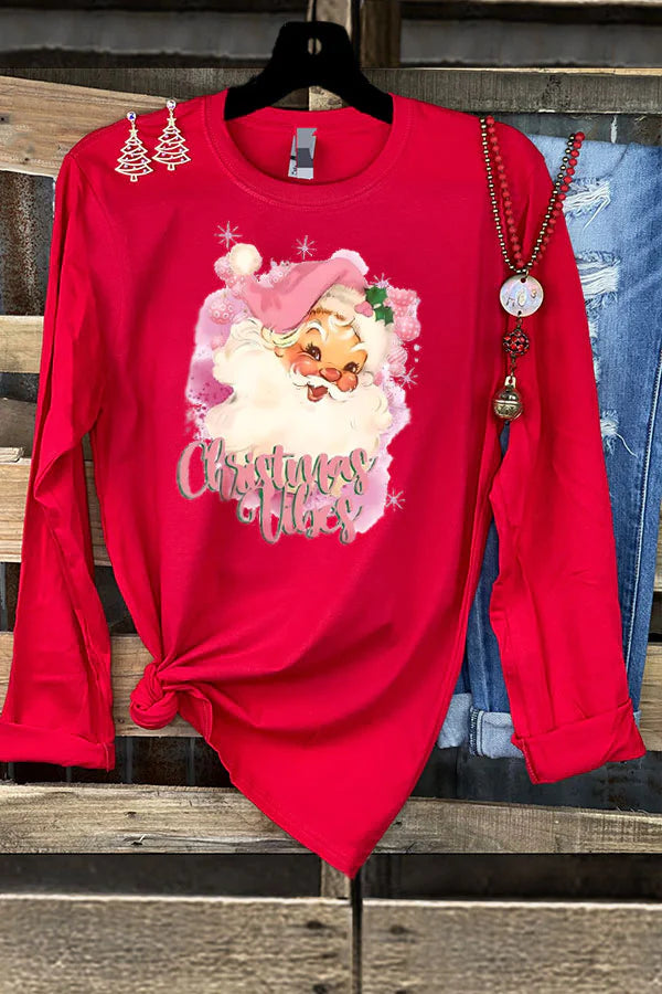 Christmas Graphic Crew Neck Casual Top