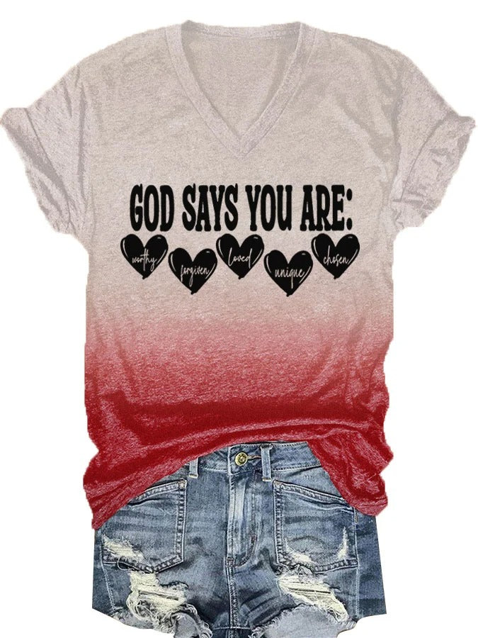 Women's God Says You Are Print T-Shirt