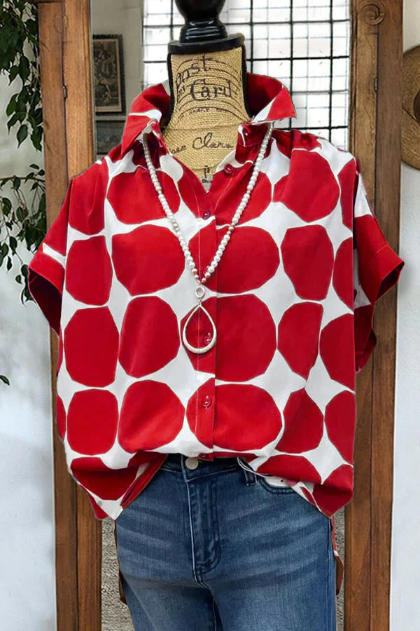 Classic Polka Dot Print Blouse