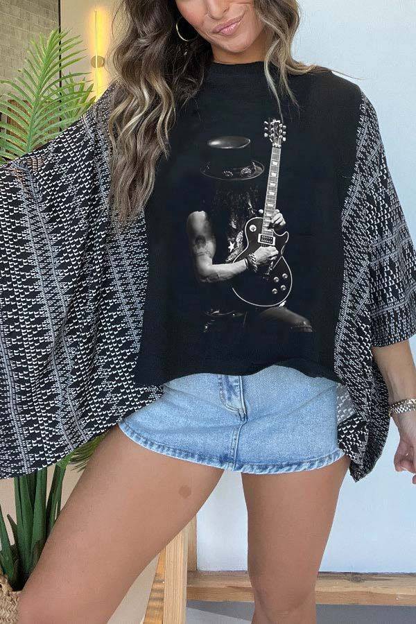 Rock Guitar Print Shirt