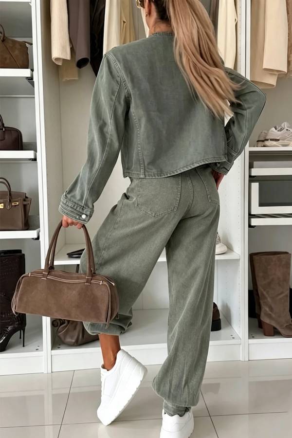 Stylish Denim High Rise Pocket Drawstring Cuffs Lantern Jeans