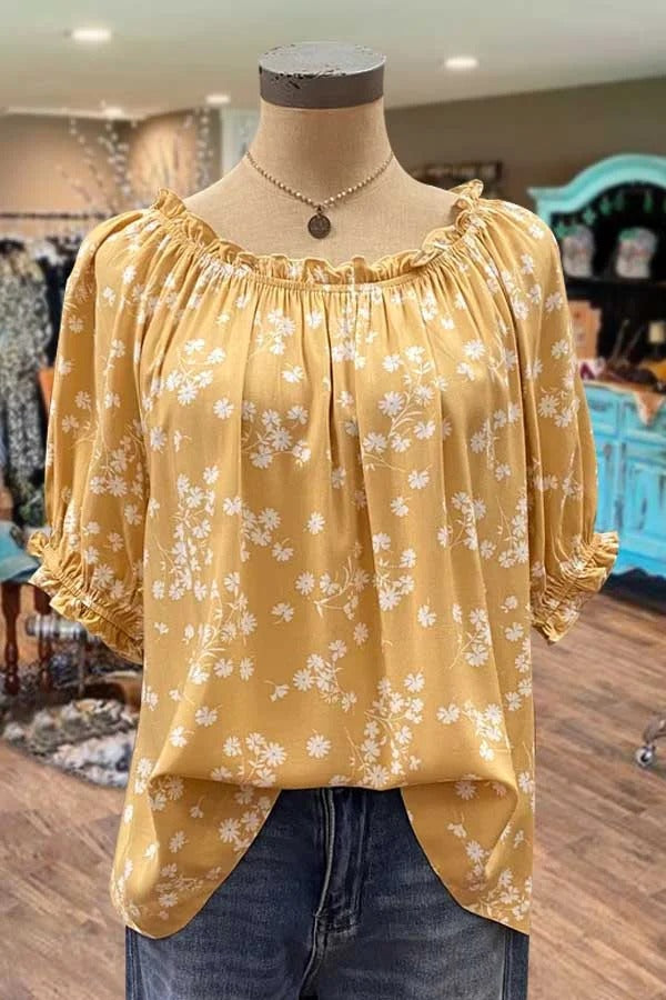 Floral Print Ruffle Top