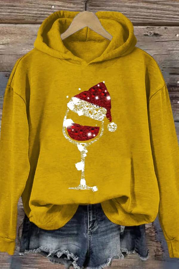 Christmas Wine Glasses Hoodie