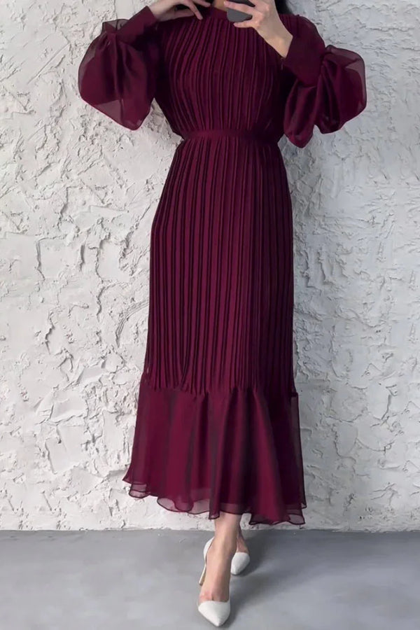 Sophisticated Long Pleated Dress