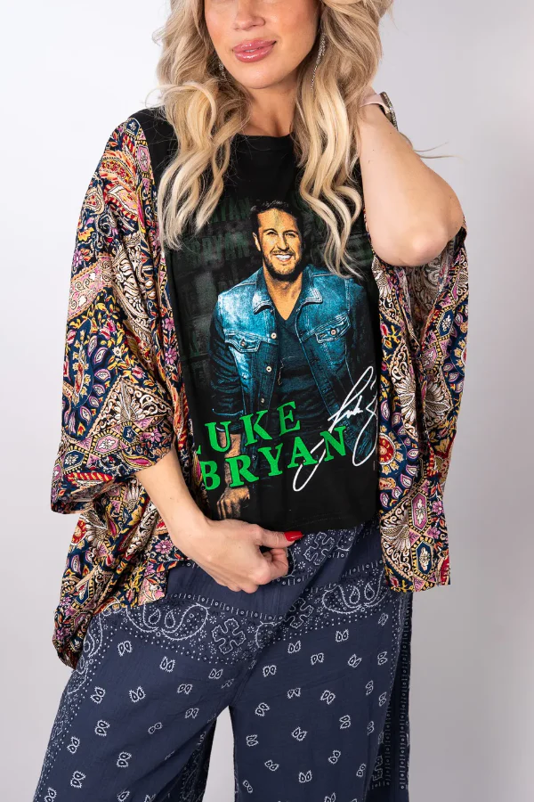 Luke Bryan Printed Bat Sleeve T-Shirt