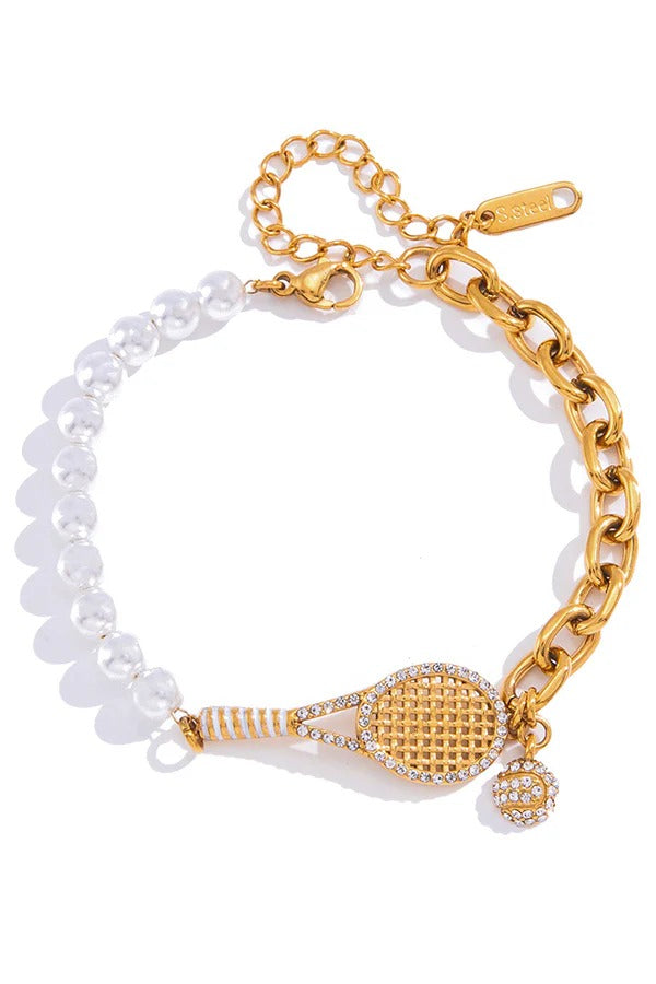 Stylish Stainless Steel and Zircon Bracelet