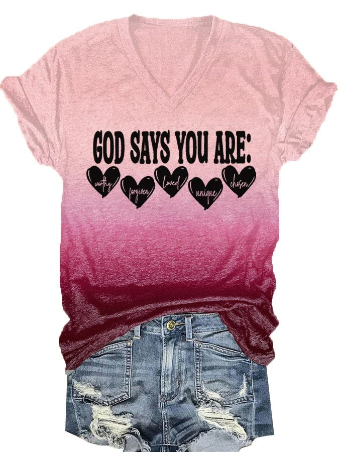 Women's God Says You Are Print T-Shirt