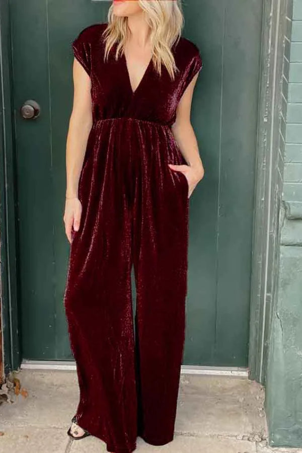 WOMEN‘S VELVET JUMPSUIT