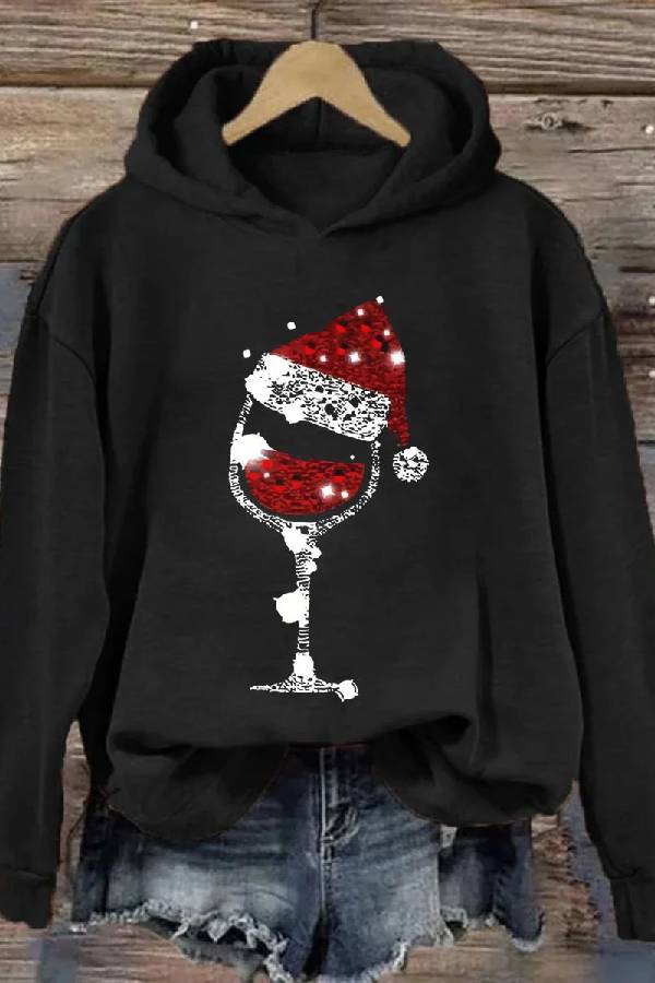 Christmas Wine Glasses Hoodie