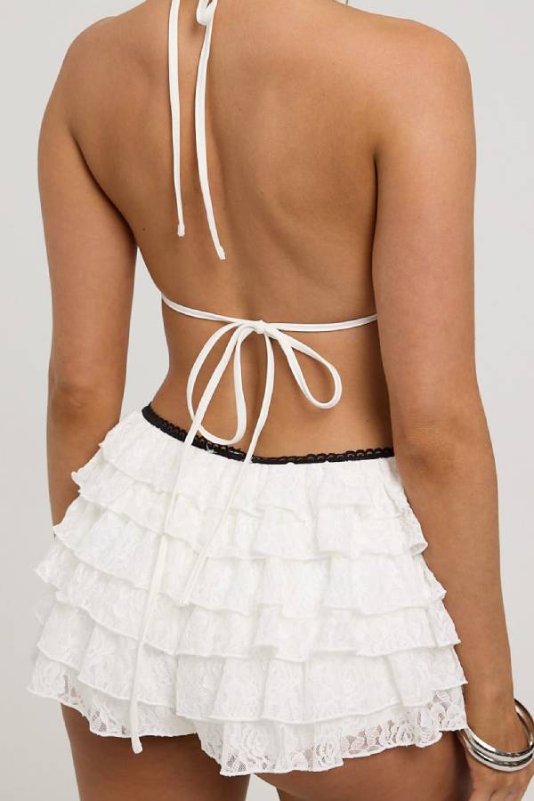 Multi-layer Lace Ruffle Balletcore Shorts