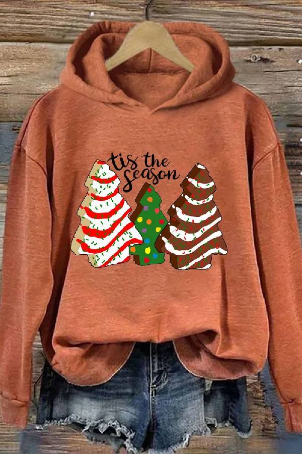 Tis The Season Christmas Cake Tree Hoodie