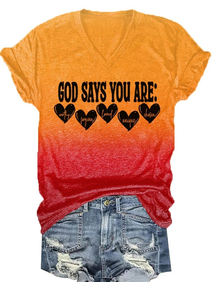 Women's God Says You Are Print T-Shirt