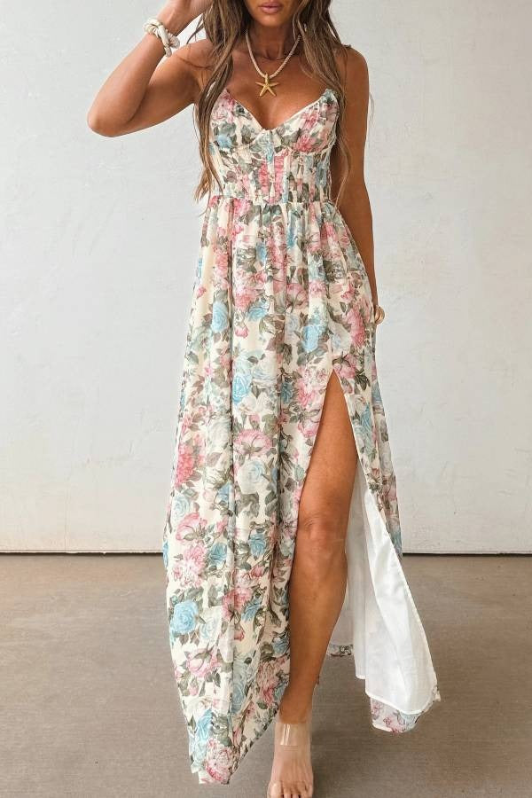 Flower Garden Corset Maxi Dress