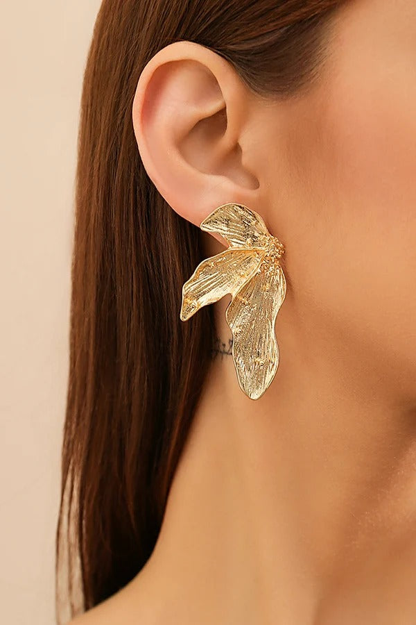 Vintage-style Leaf-shaped Stud Earrings