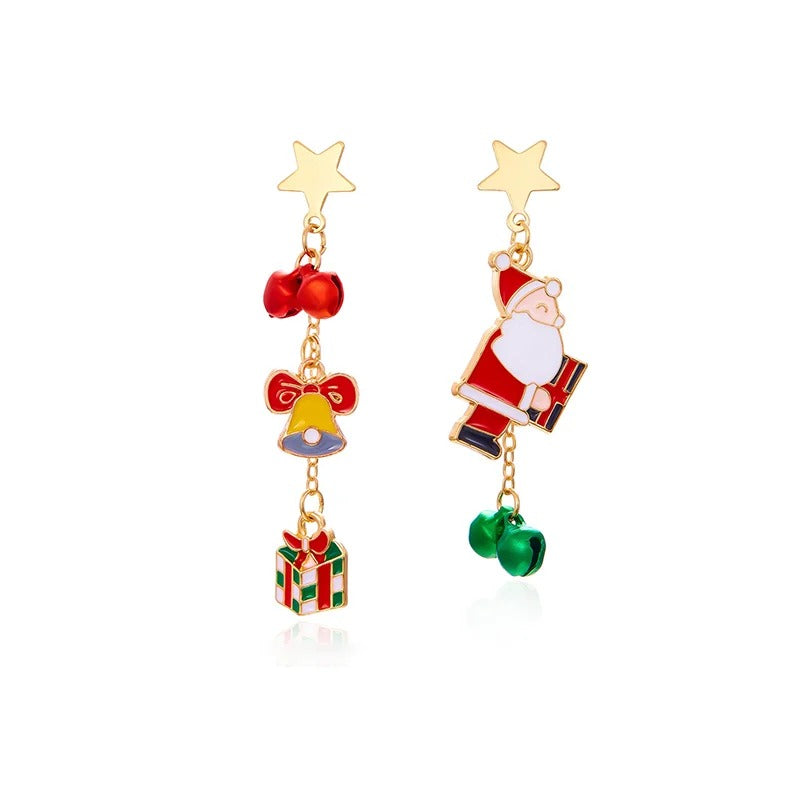 Sparkling Colourful Christmas Tree Earrings