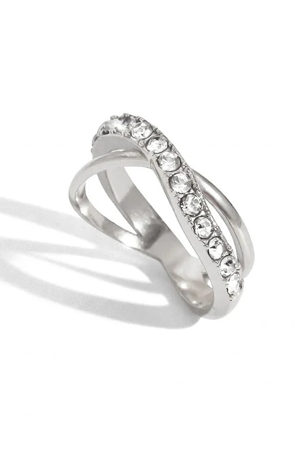 Western-style Affordable Luxury Geometric White Diamond Ring