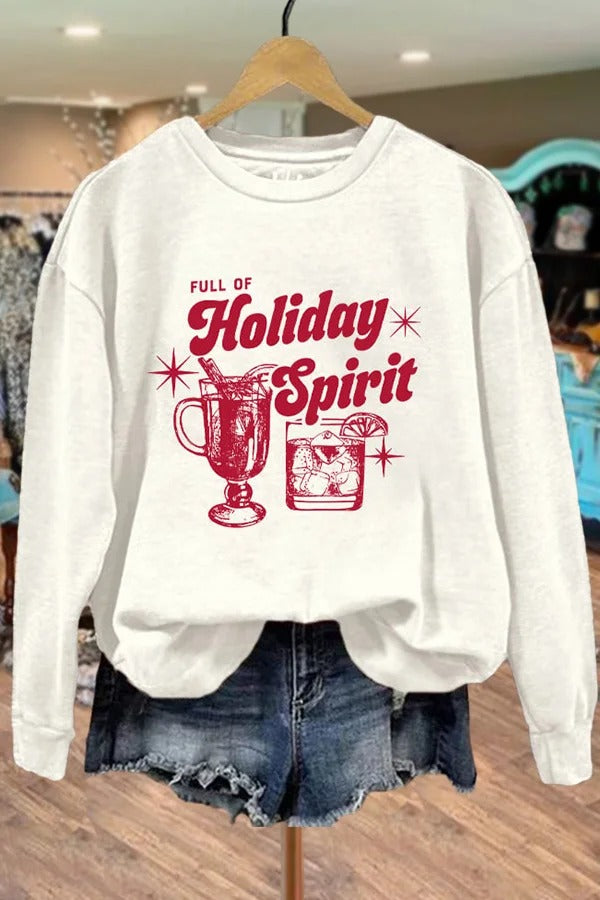 Christmas Full of Holiday Spirit Print Sweatshirt