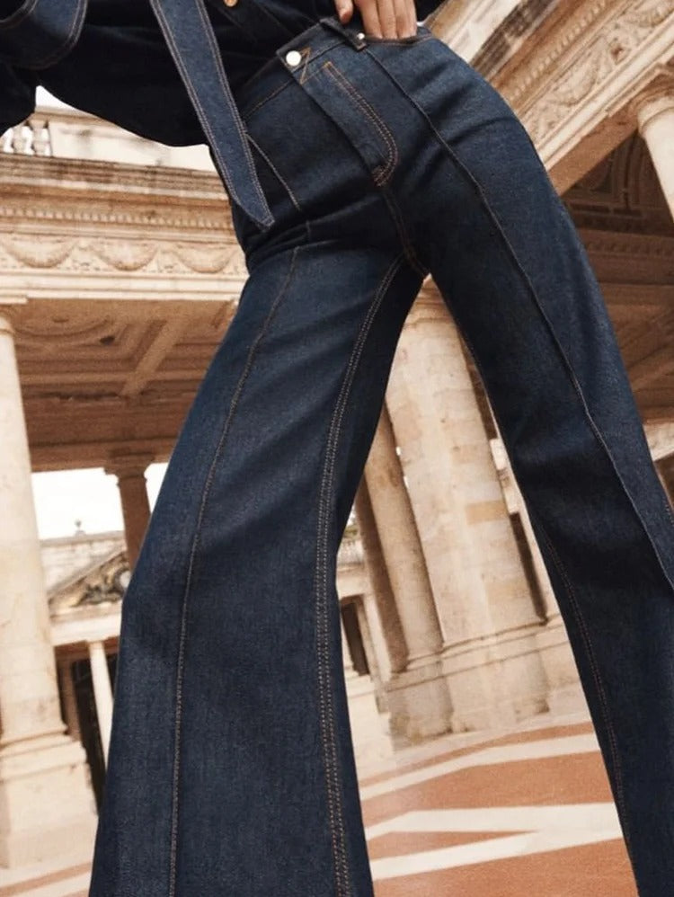 Daily High Waist Denim Flare Leg Jeans