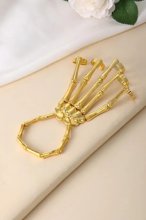 Skeleton Hand Ring and Bracelet Set