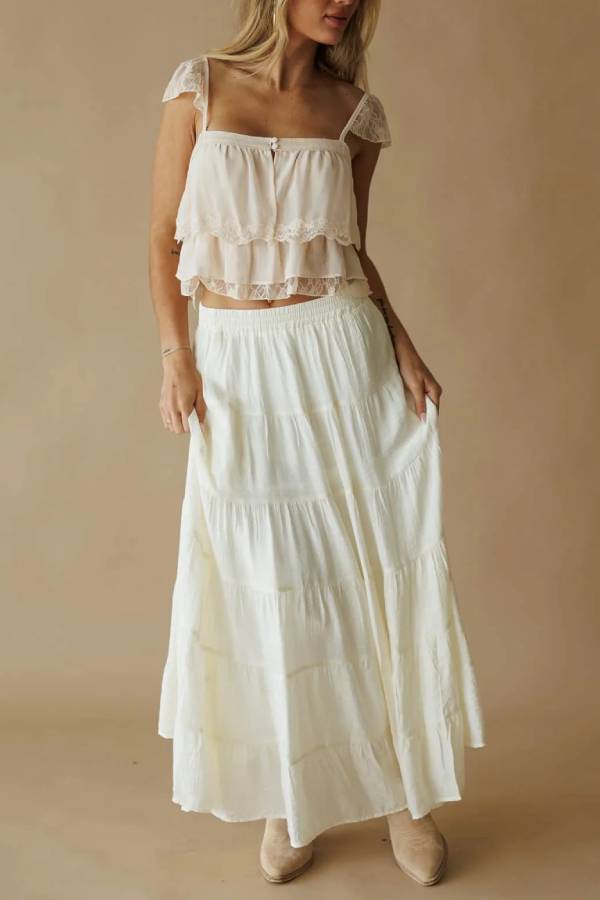 Bohemian Tiered Cake Maxi Skirt