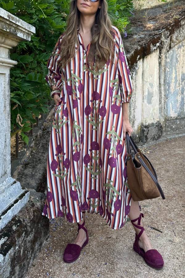 Vestido comillas Burdeos