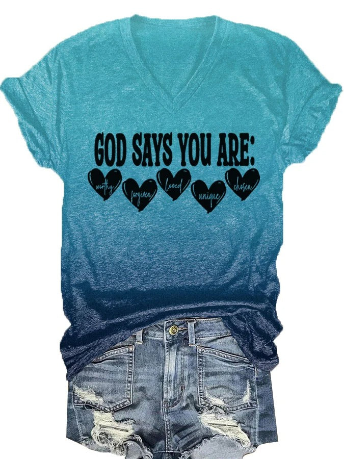 Women's God Says You Are Print T-Shirt