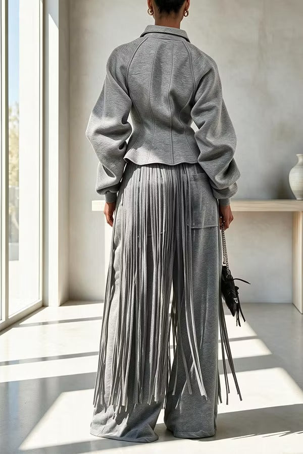 Aura Sculptural Corset-Style Zip-Up Sweatshirt