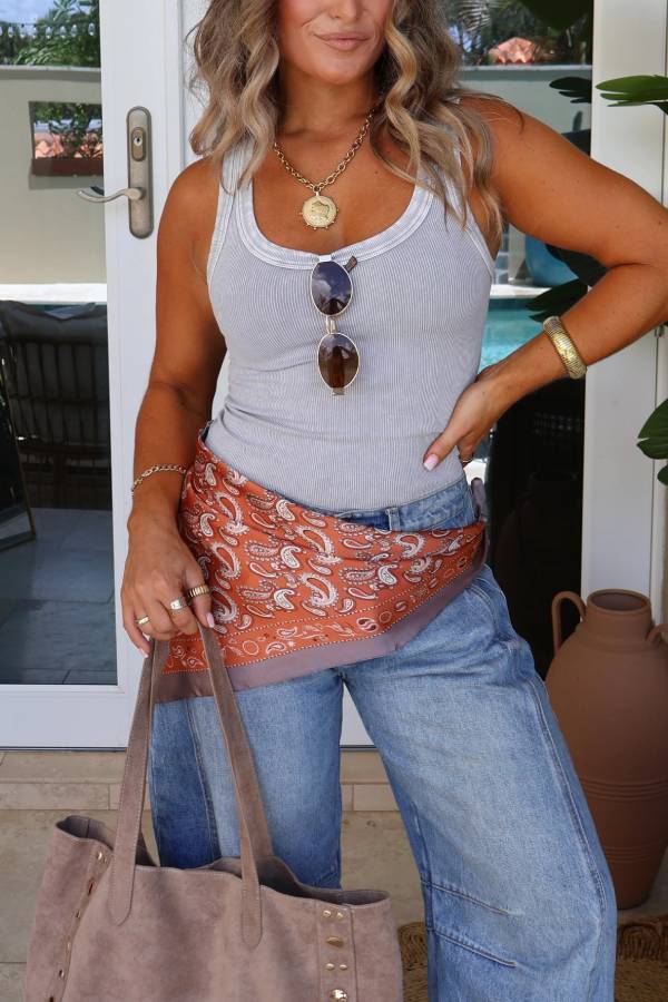 Bohemian Muse Scarf Orange Paisley