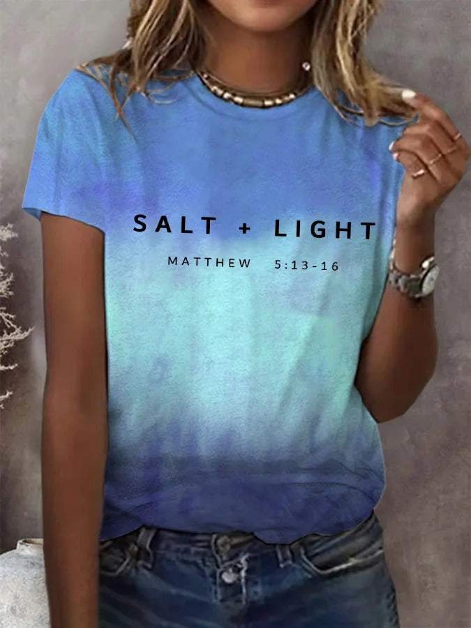 Women's Salt + Light Matthew 5:13 Print Casual T-Shirt