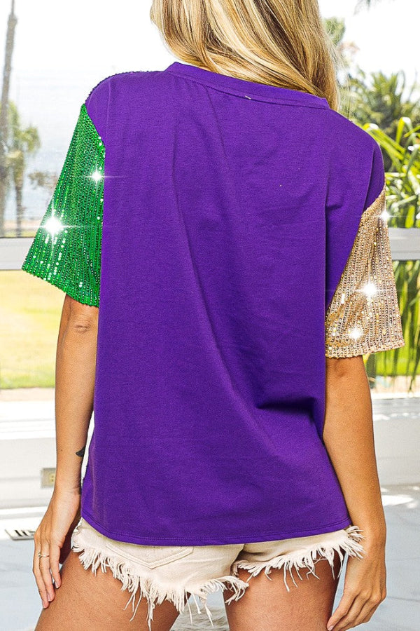 Mardi Gras Sequin Tee